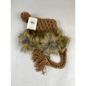 Huggalugs Knit Sweater Cap, Fur Trim & Pom, Large (2-6yr), With Tags